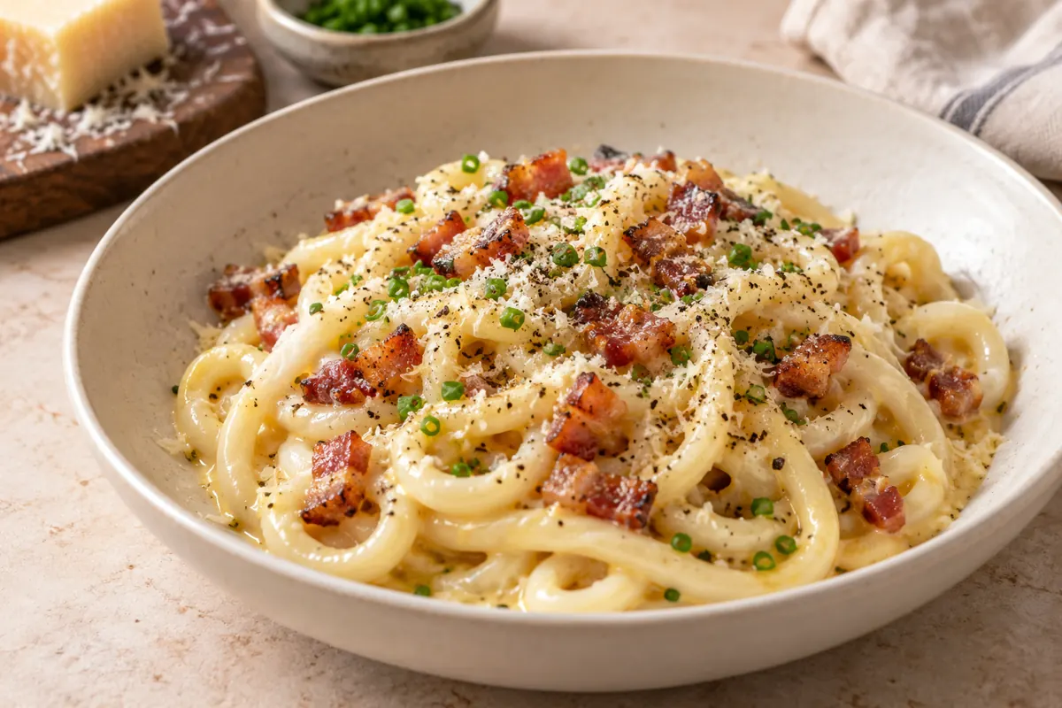 Udon Carbonara: A Japanese-Inspired Comfort Dinner